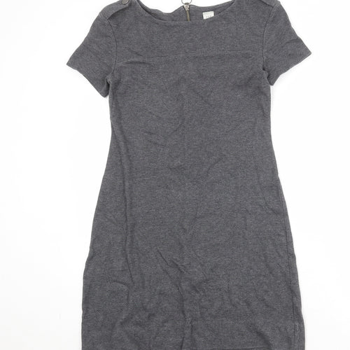 Gap Womens Grey 100% Cotton Shift Size XS Round Neck Zip