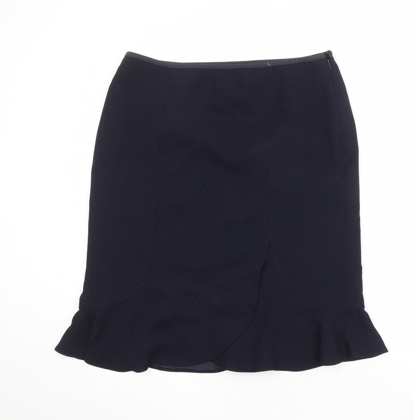 NEXT Womens Blue Polyester Trumpet Skirt Size 16 Zip