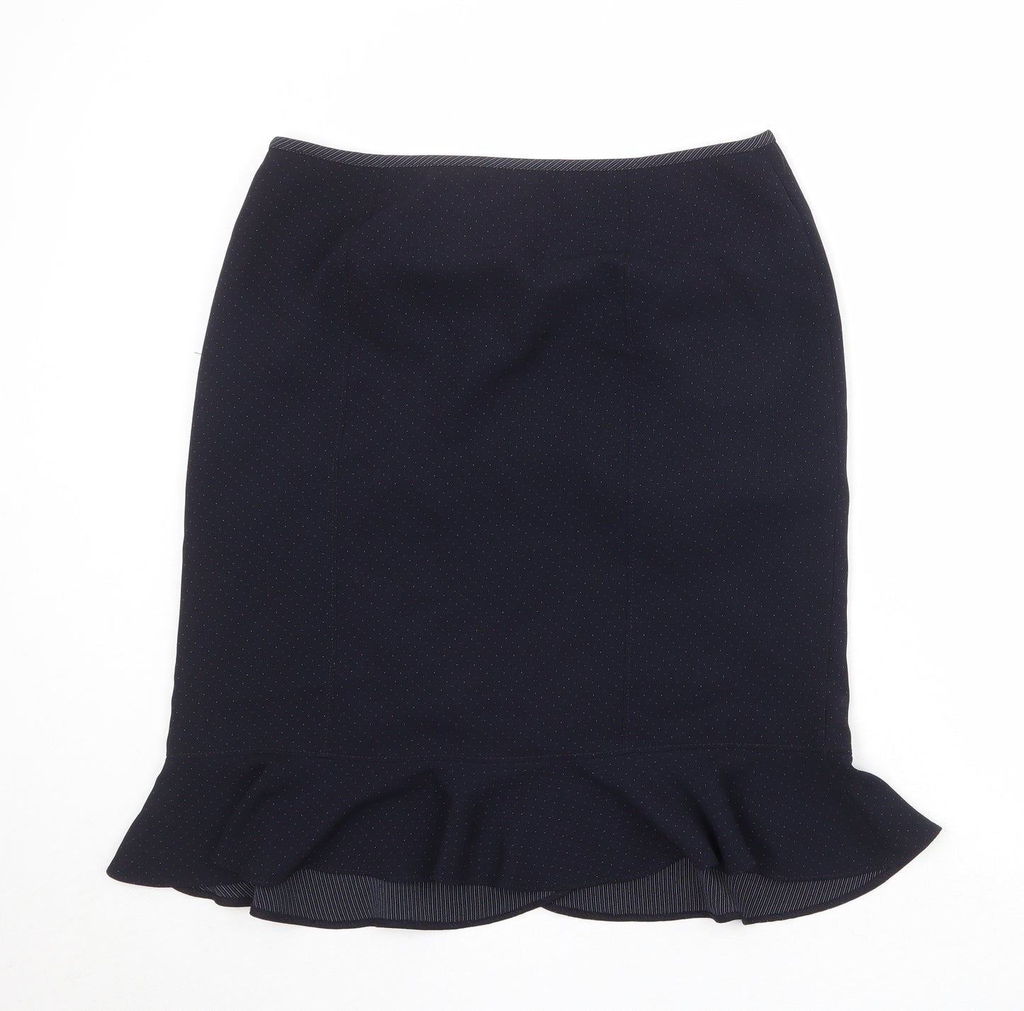 NEXT Womens Blue Polyester Trumpet Skirt Size 16 Zip