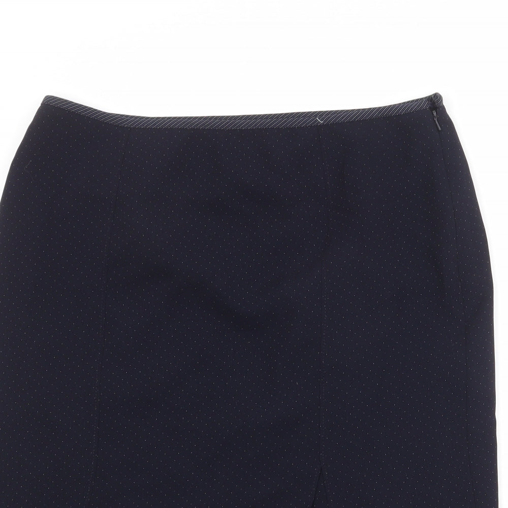 NEXT Womens Blue Polyester Trumpet Skirt Size 16 Zip