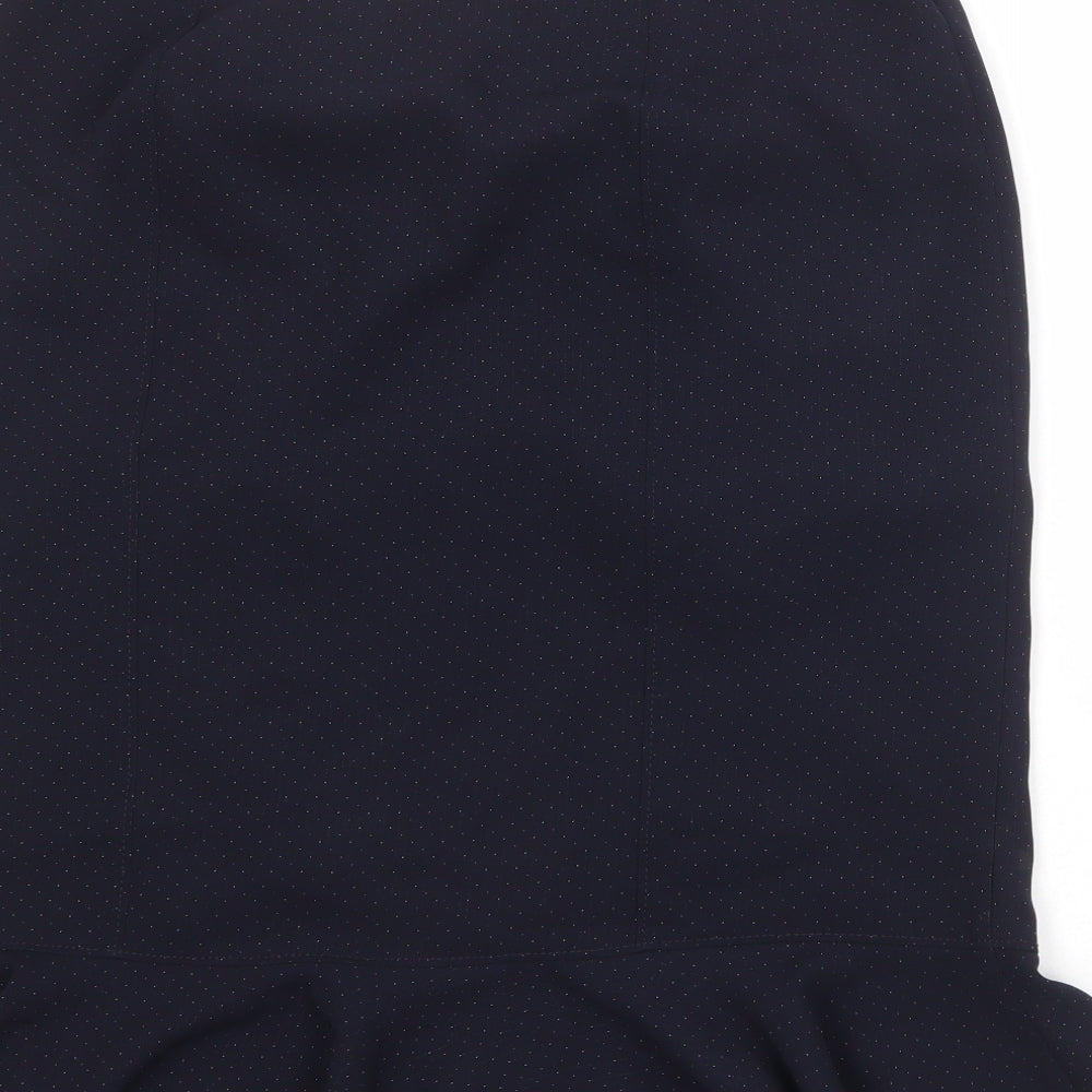NEXT Womens Blue Polyester Trumpet Skirt Size 16 Zip