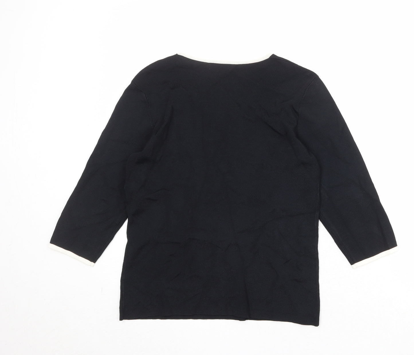 Berkertex Womens Black Round Neck Viscose Pullover Jumper Size 14