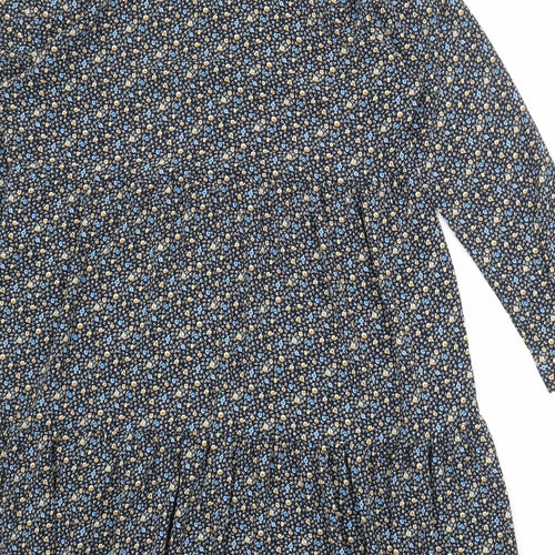 Jaqueline de Yong Womens Multicoloured Geometric Polyester Shirt Dress Size 12 Collared Button