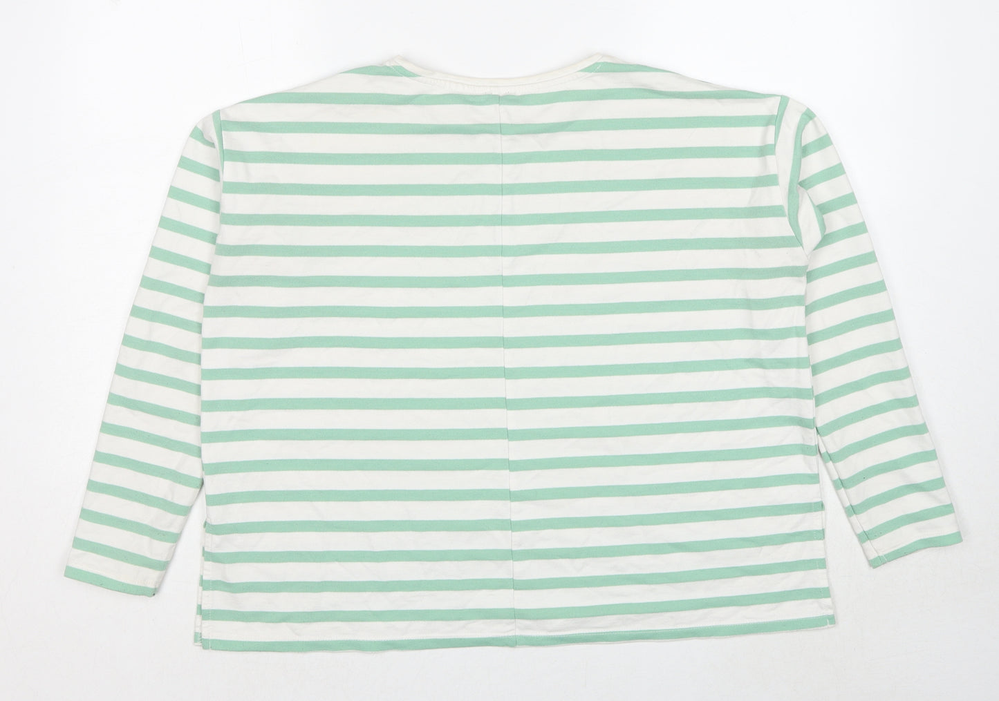 ASOS Womens White Striped Cotton Pullover Sweatshirt Size 10 Pullover