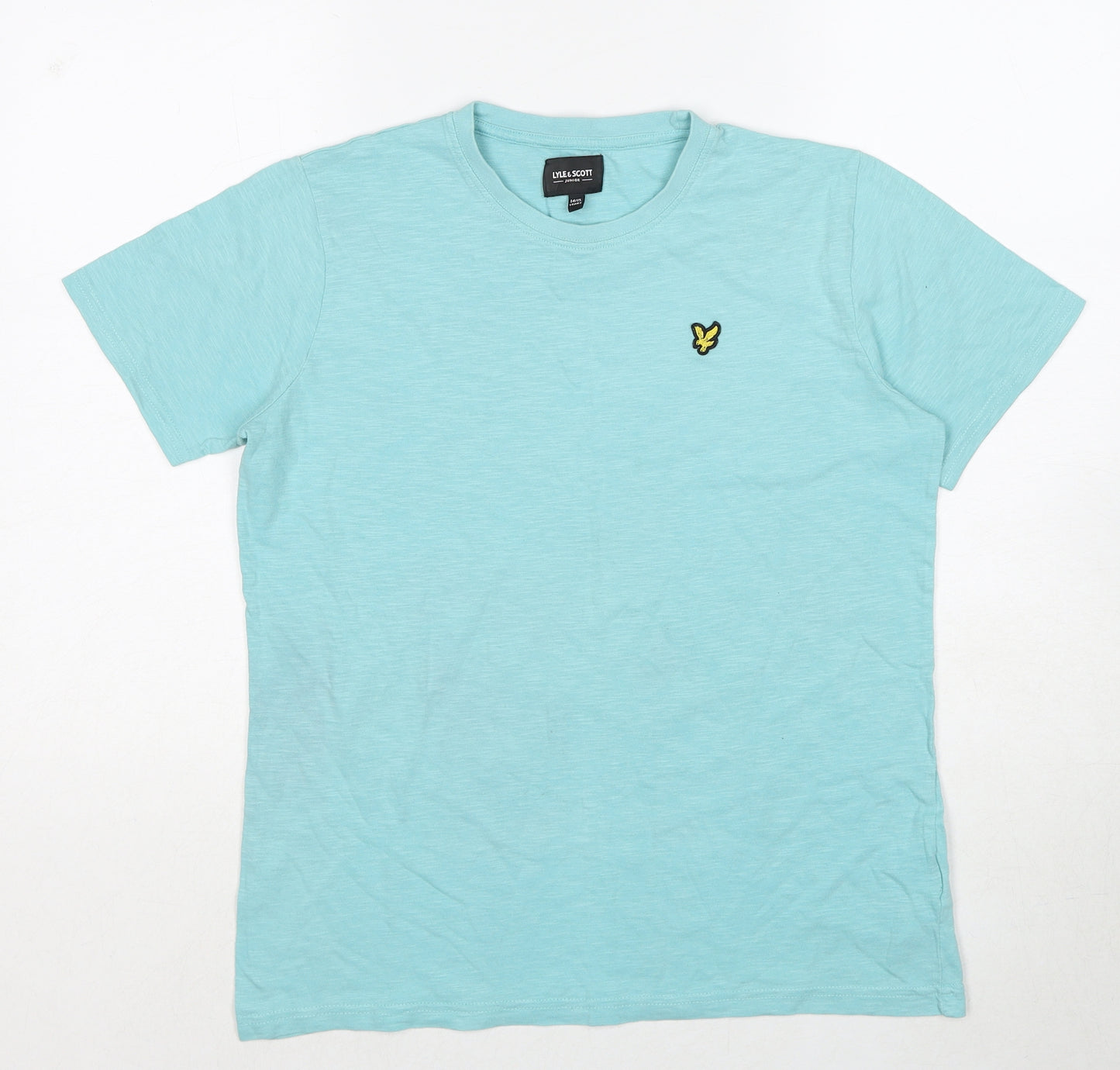 Lyle & Scott Boys Blue Cotton Pullover T-Shirt Size 14-15 Years Crew Neck Pullover