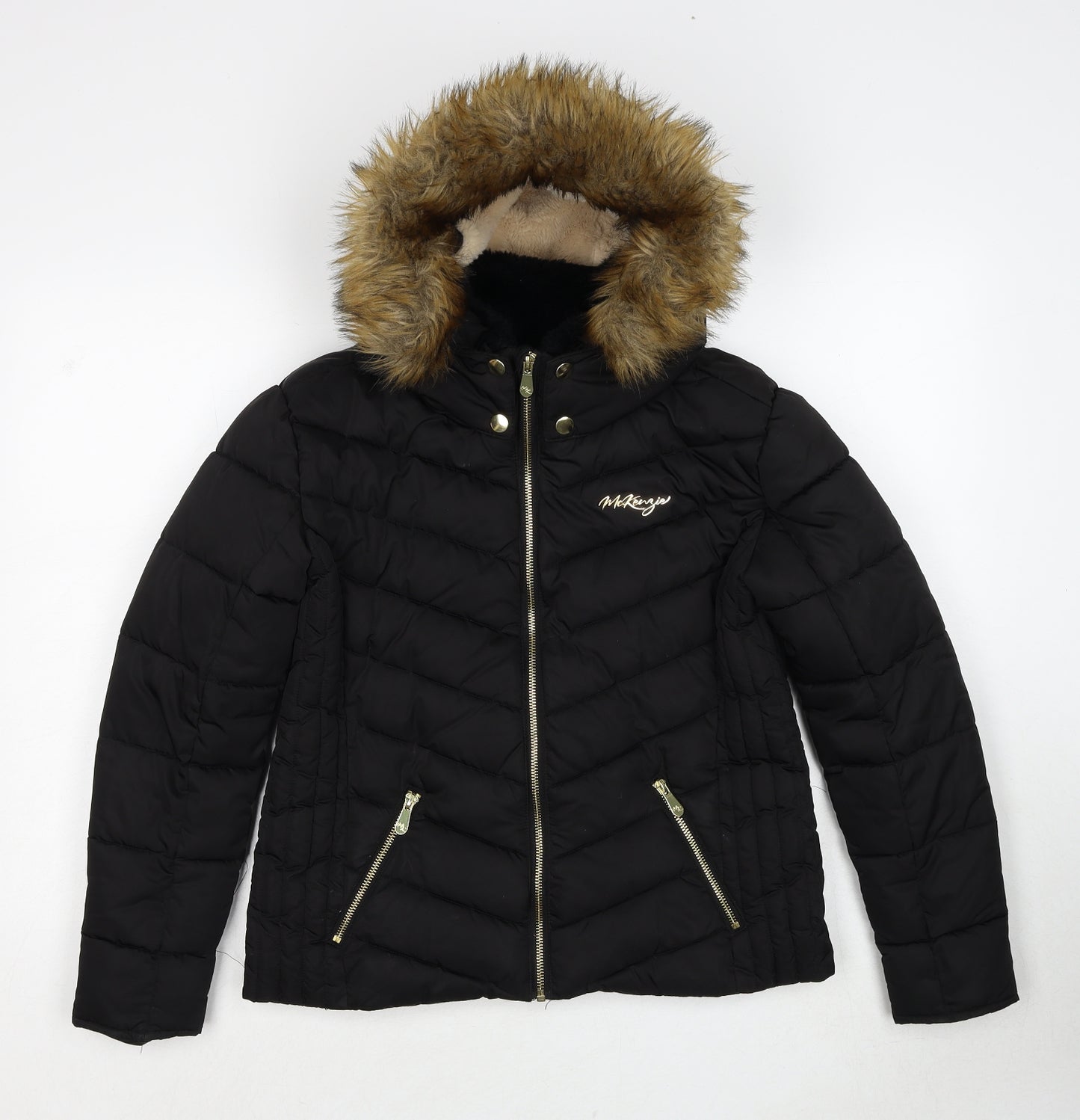 McKenzie Girls Black Puffer Jacket Jacket Size 12-13 Years Zip