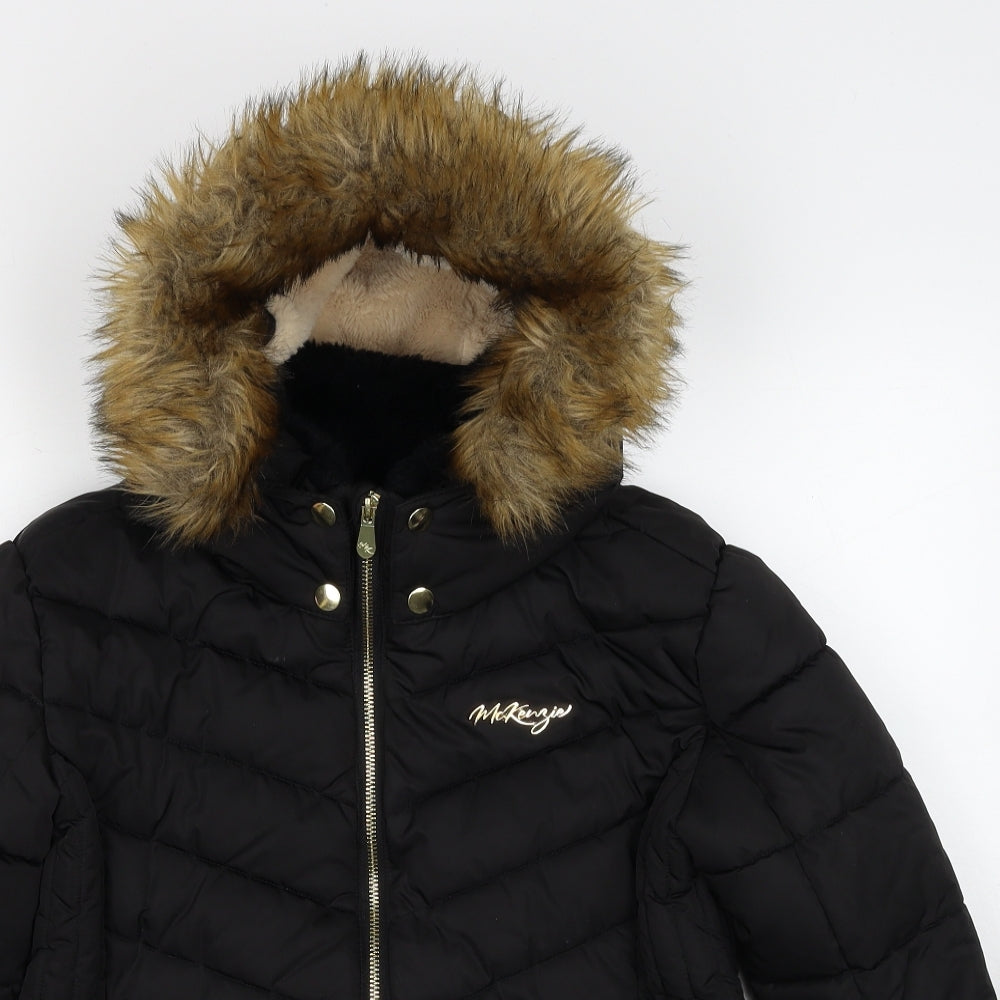 McKenzie Girls Black Puffer Jacket Jacket Size 12-13 Years Zip