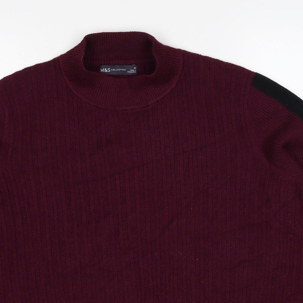 Marks and Spencer Womens Purple Round Neck Viscose Pullover Jumper Size 18