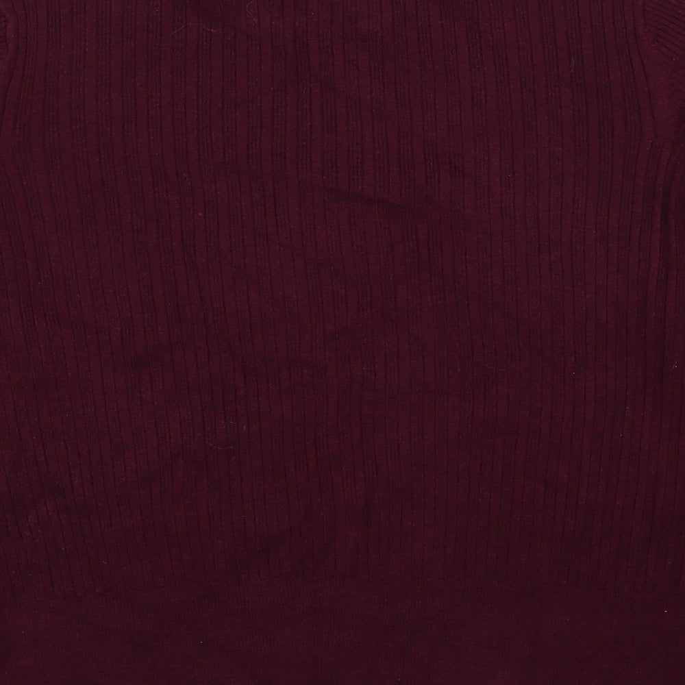 Marks and Spencer Womens Purple Round Neck Viscose Pullover Jumper Size 18