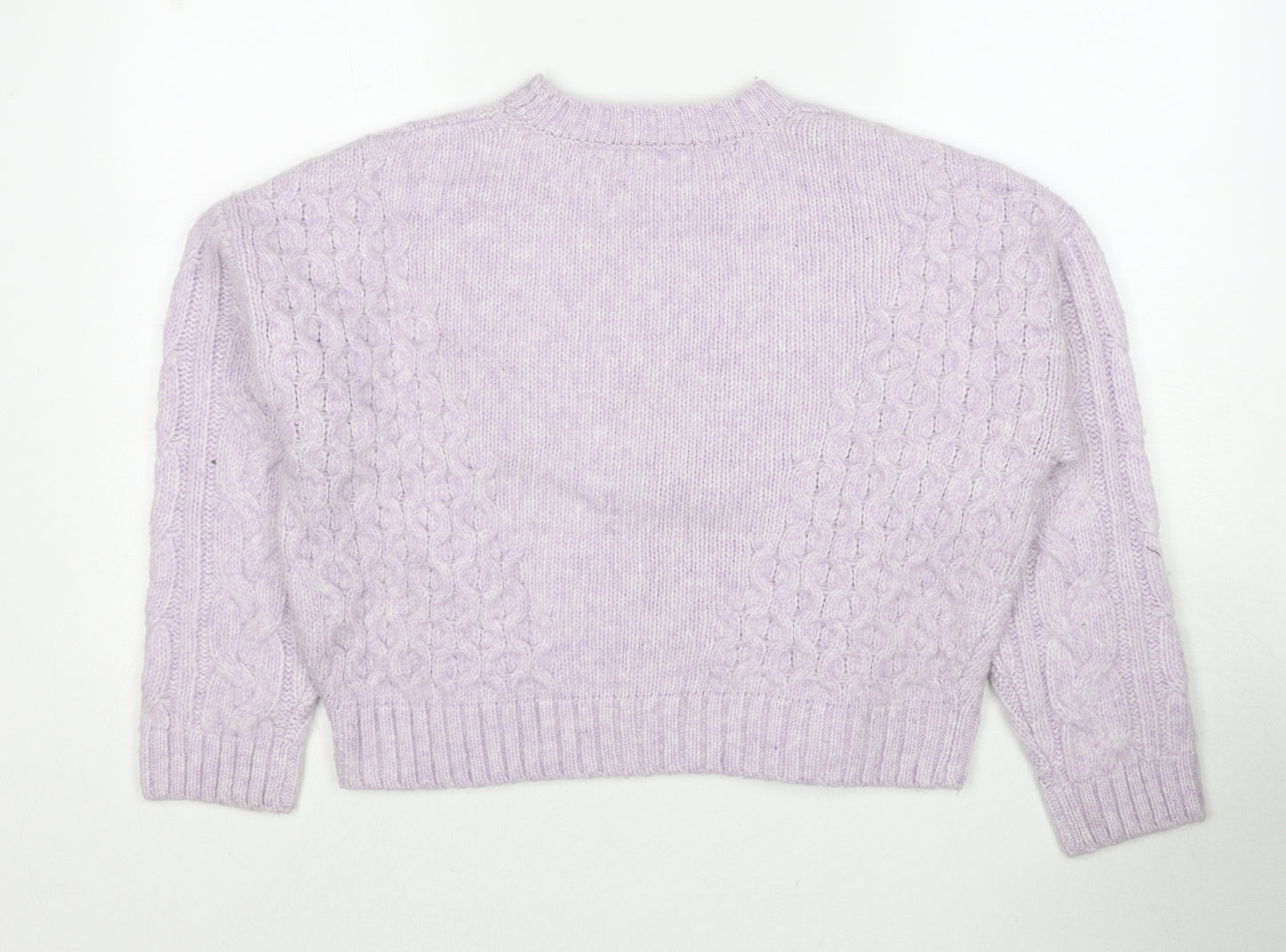 Brave Soul Womens Purple Round Neck Polyester Pullover Jumper Size S