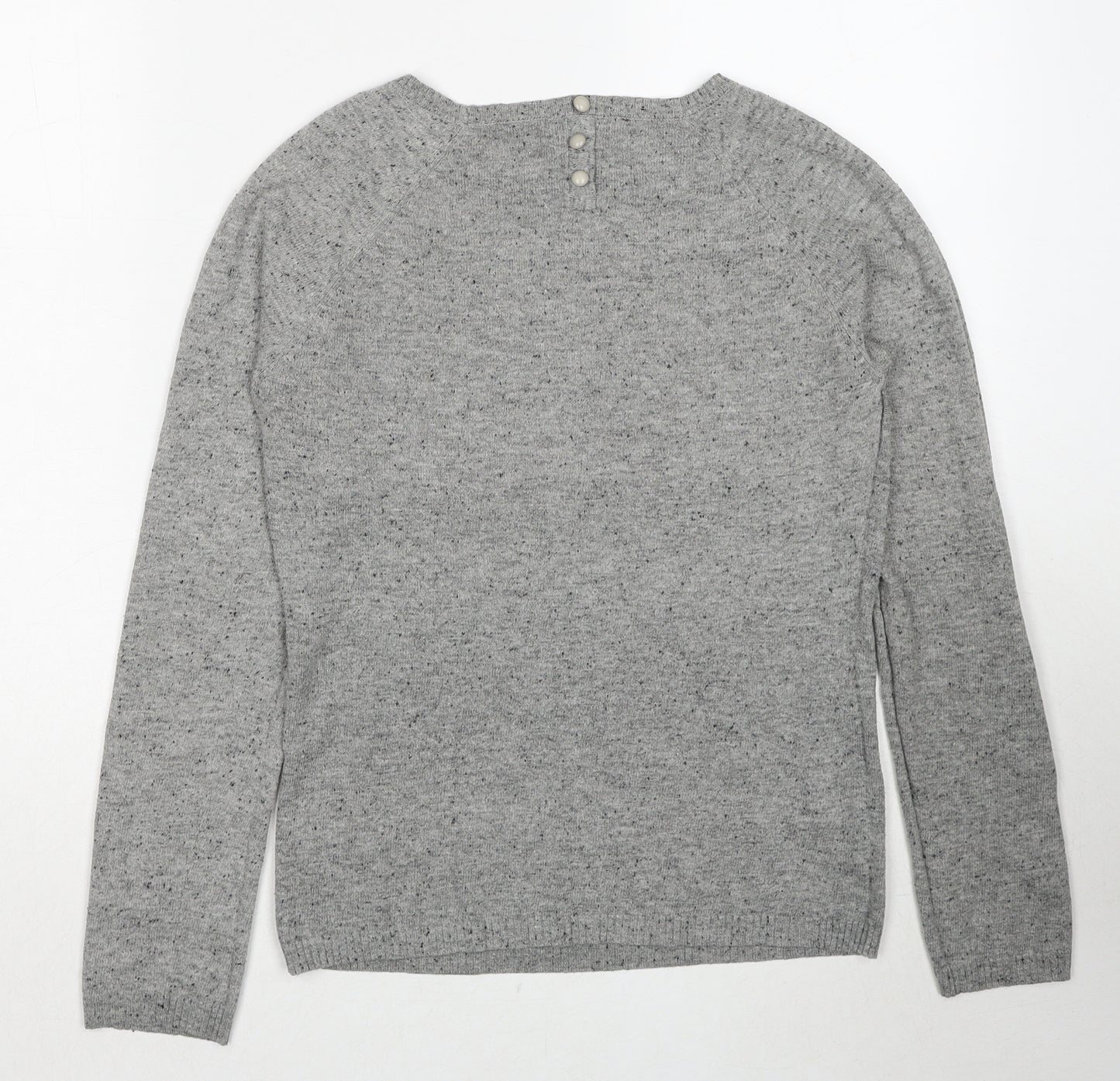 NEXT Womens Grey Round Neck Acrylic Pullover Jumper Size 10