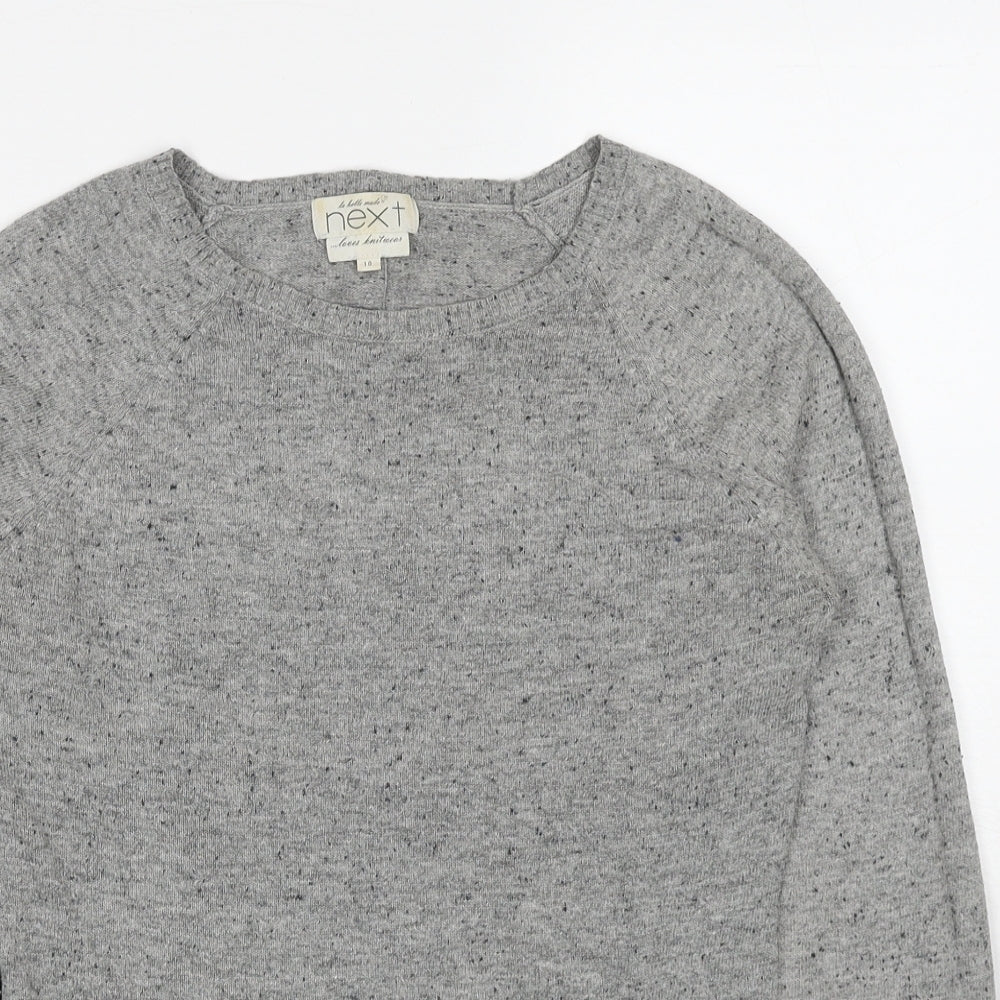 NEXT Womens Grey Round Neck Acrylic Pullover Jumper Size 10