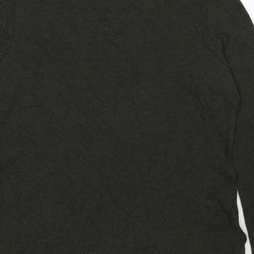Gap Womens Green V-Neck Cotton Pullover Jumper Size L