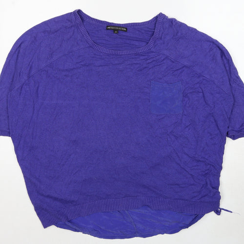 Marks and Spencer Womens Blue Viscose Basic Blouse Size M Round Neck