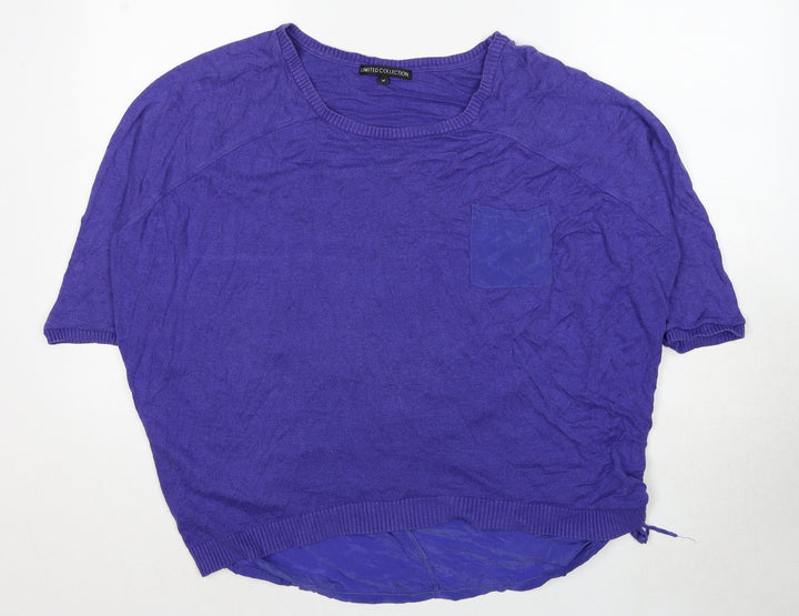 Marks and Spencer Womens Blue Viscose Basic Blouse Size M Round Neck