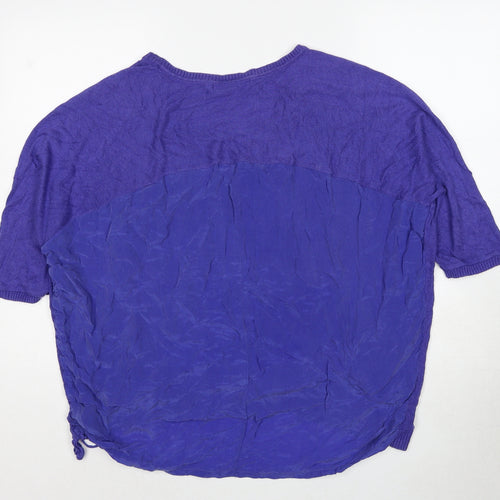 Marks and Spencer Womens Blue Viscose Basic Blouse Size M Round Neck