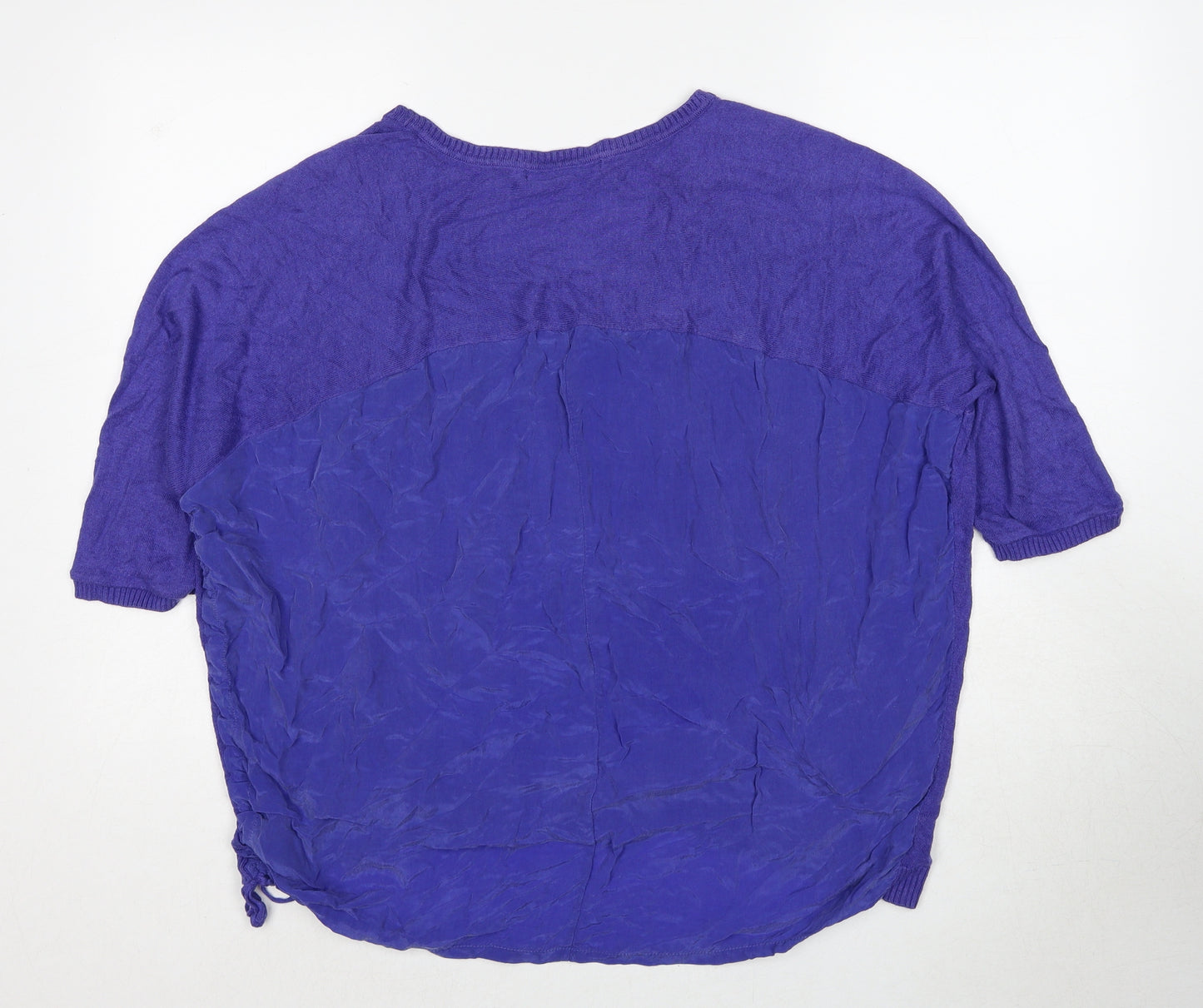 Marks and Spencer Womens Blue Viscose Basic Blouse Size M Round Neck