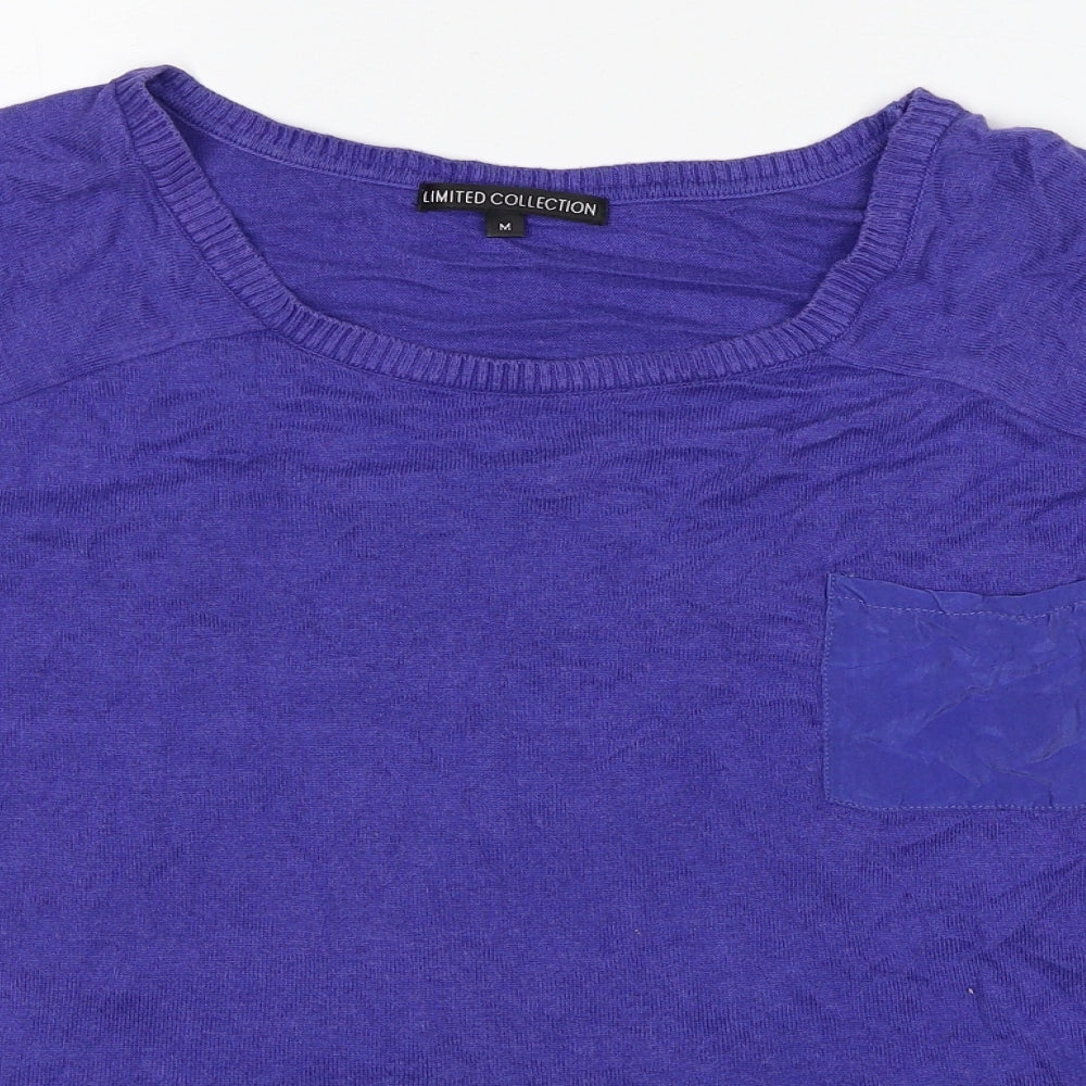 Marks and Spencer Womens Blue Viscose Basic Blouse Size M Round Neck