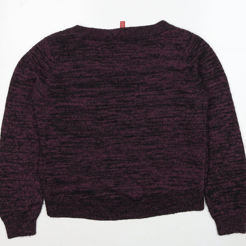 Divided by H&M Womens Purple Round Neck Cotton Pullover Jumper Size 12