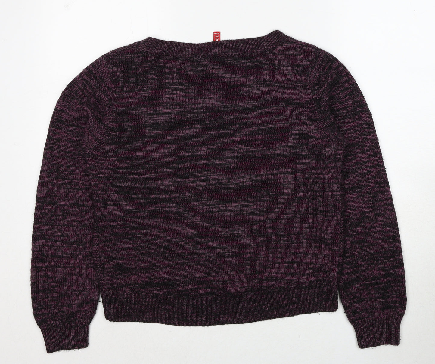 Divided by H&M Womens Purple Round Neck Cotton Pullover Jumper Size 12