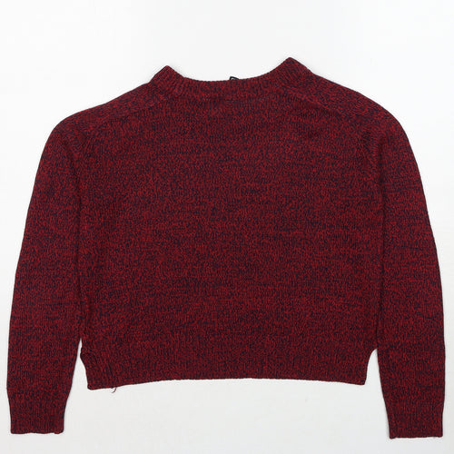 Divided by H&M Womens Red Round Neck Acrylic Pullover Jumper Size XS