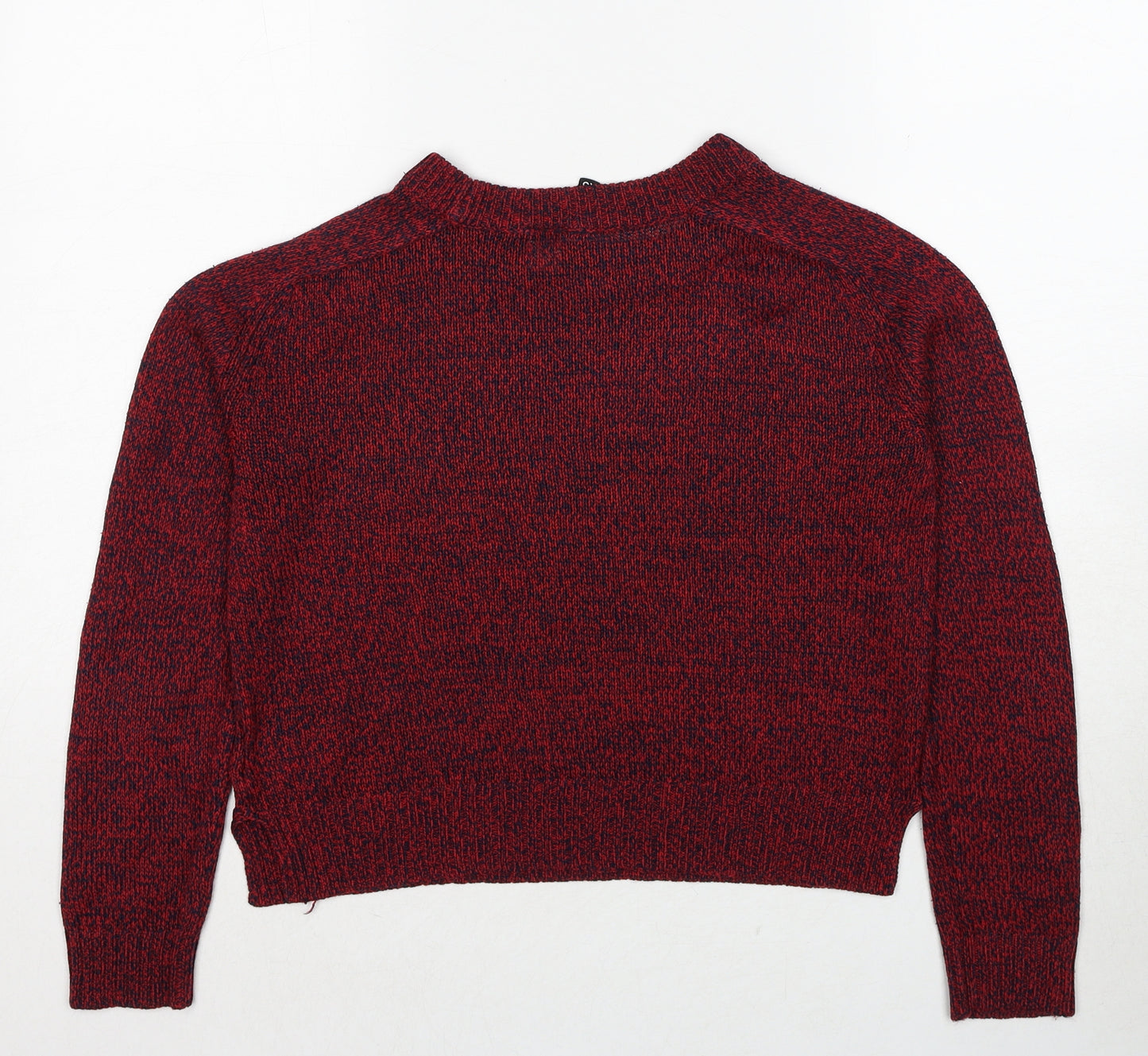 Divided by H&M Womens Red Round Neck Acrylic Pullover Jumper Size XS