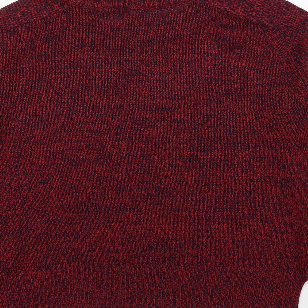 Divided by H&M Womens Red Round Neck Acrylic Pullover Jumper Size XS