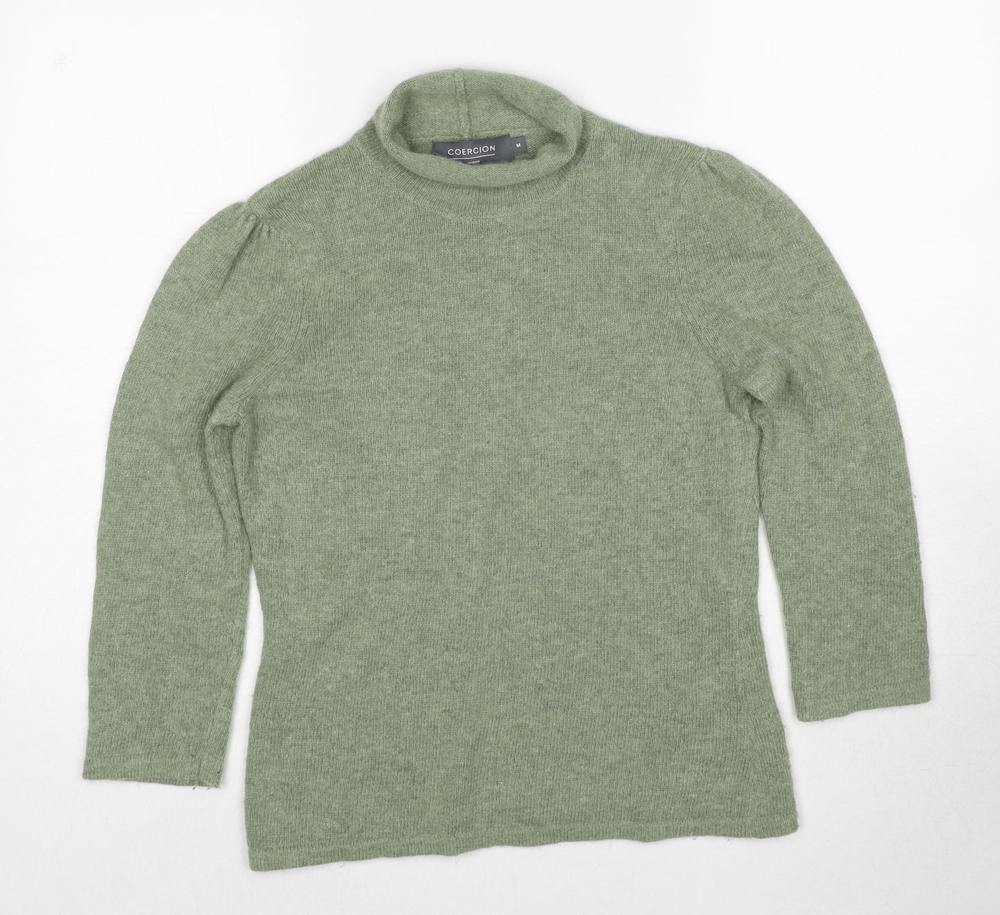Coercion London Womens Green Crew Neck Nylon Pullover Jumper Size M