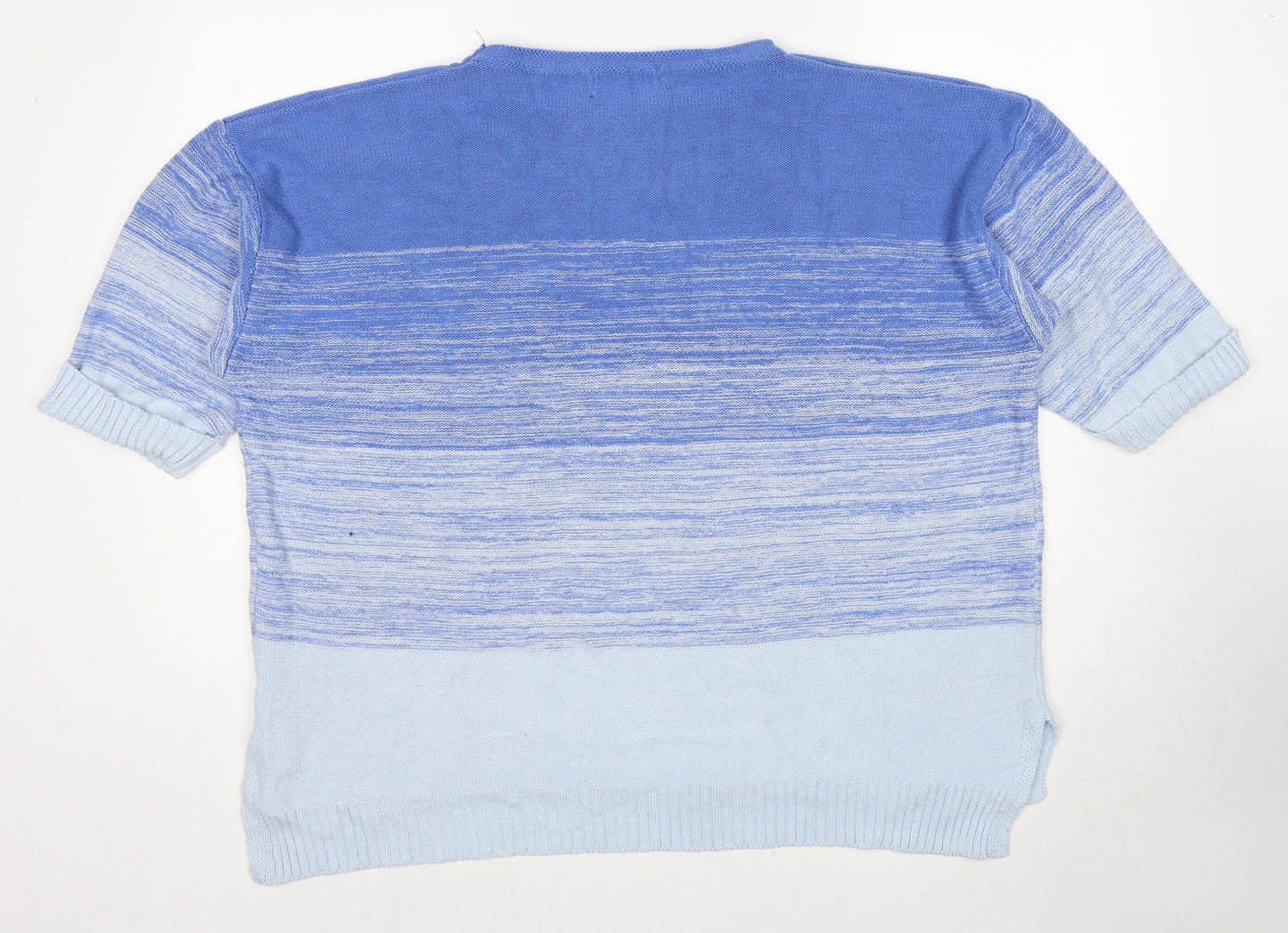 Bonmarché Womens Blue Round Neck Acrylic Pullover Jumper Size 24