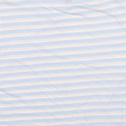 Divided by H&M Womens Multicoloured Striped Cotton Basic T-Shirt Size M Round Neck