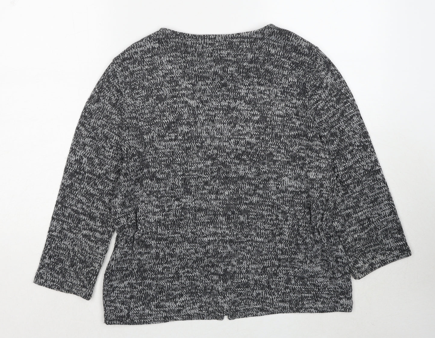 Per Una Womens Grey Round Neck Acrylic Pullover Jumper Size M