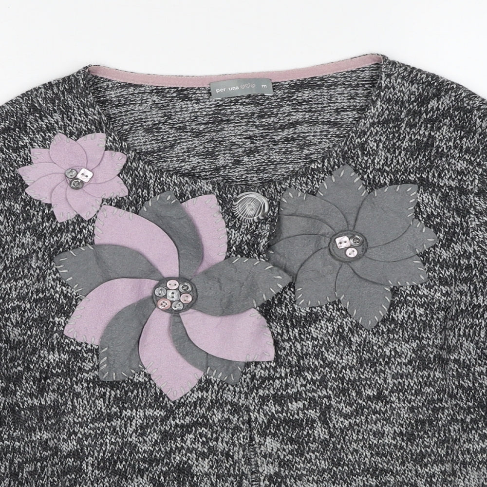 Per Una Womens Grey Round Neck Acrylic Pullover Jumper Size M