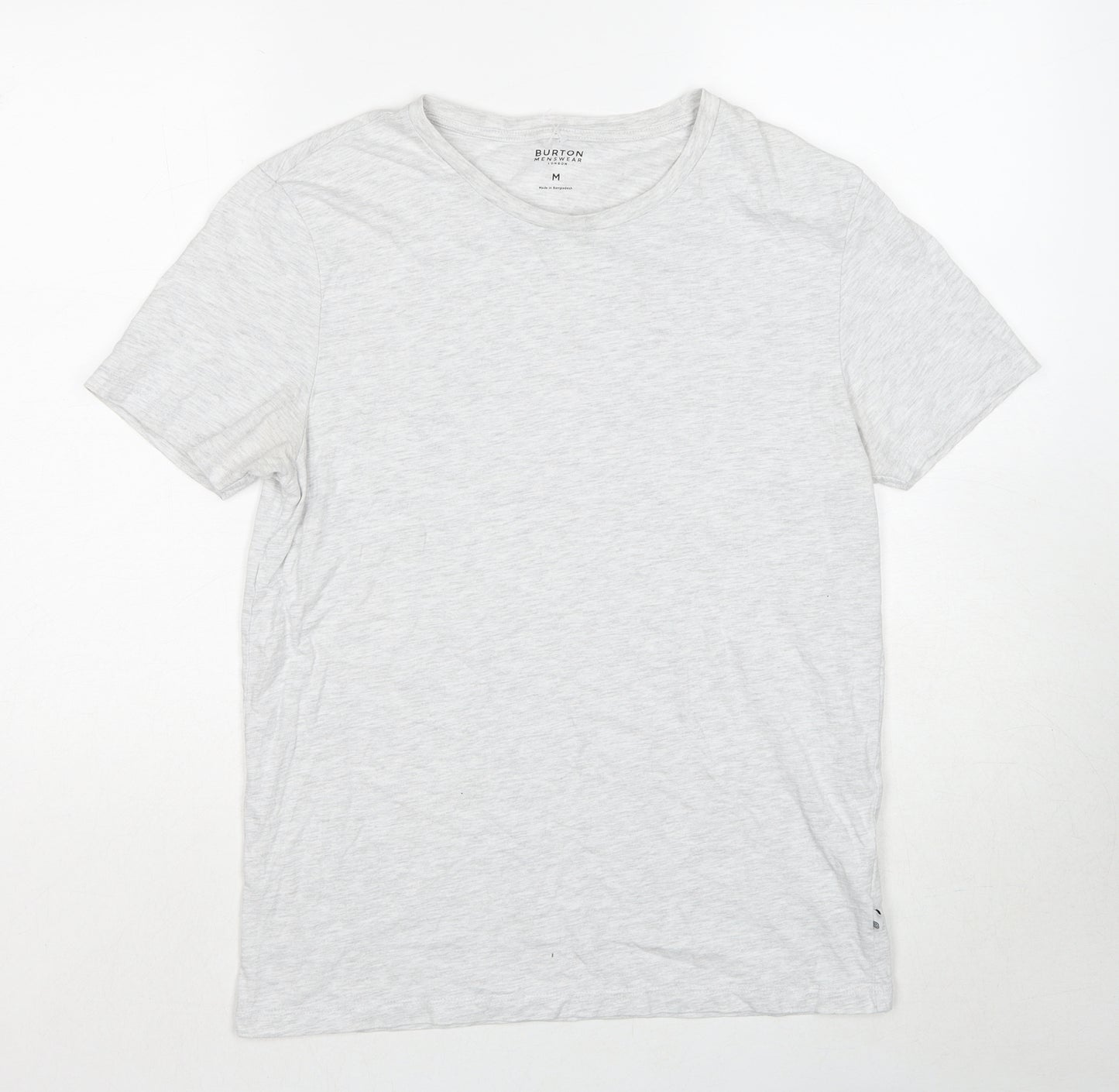 Burton Mens Grey Cotton T-Shirt Size M Round Neck