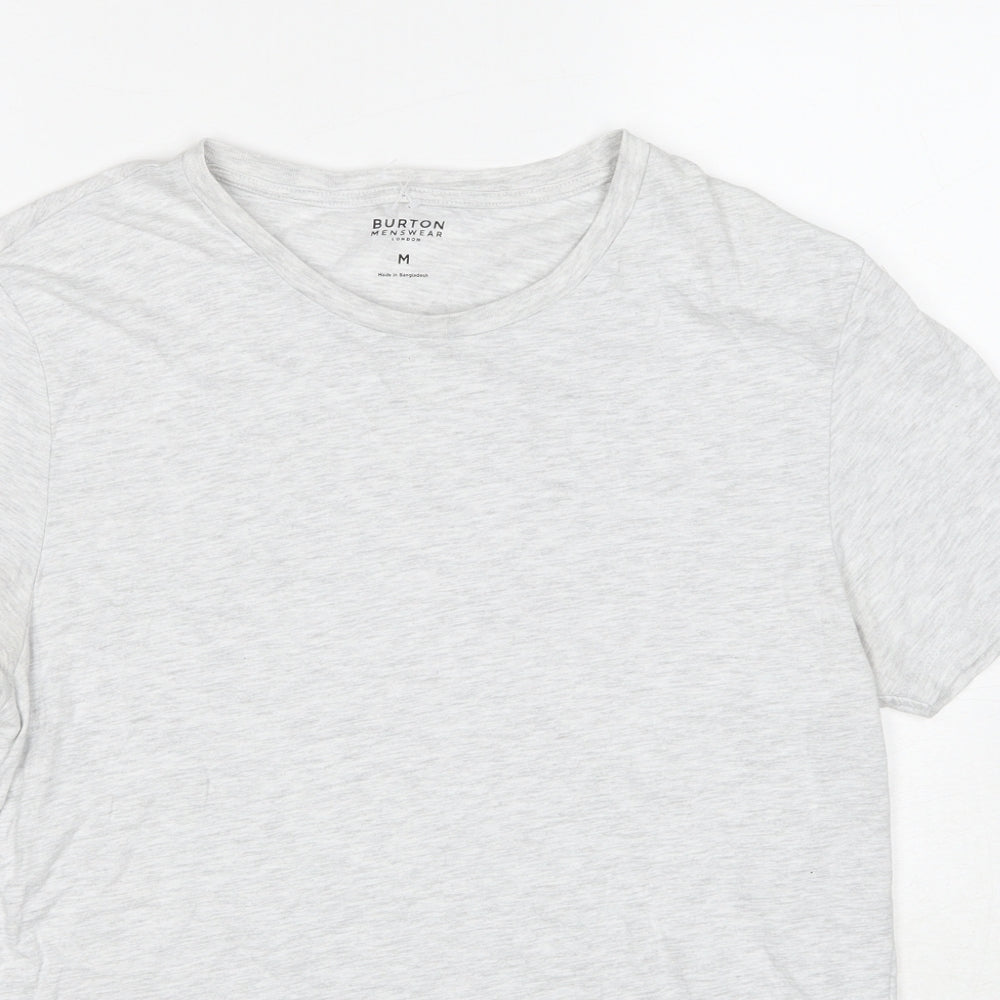 Burton Mens Grey Cotton T-Shirt Size M Round Neck