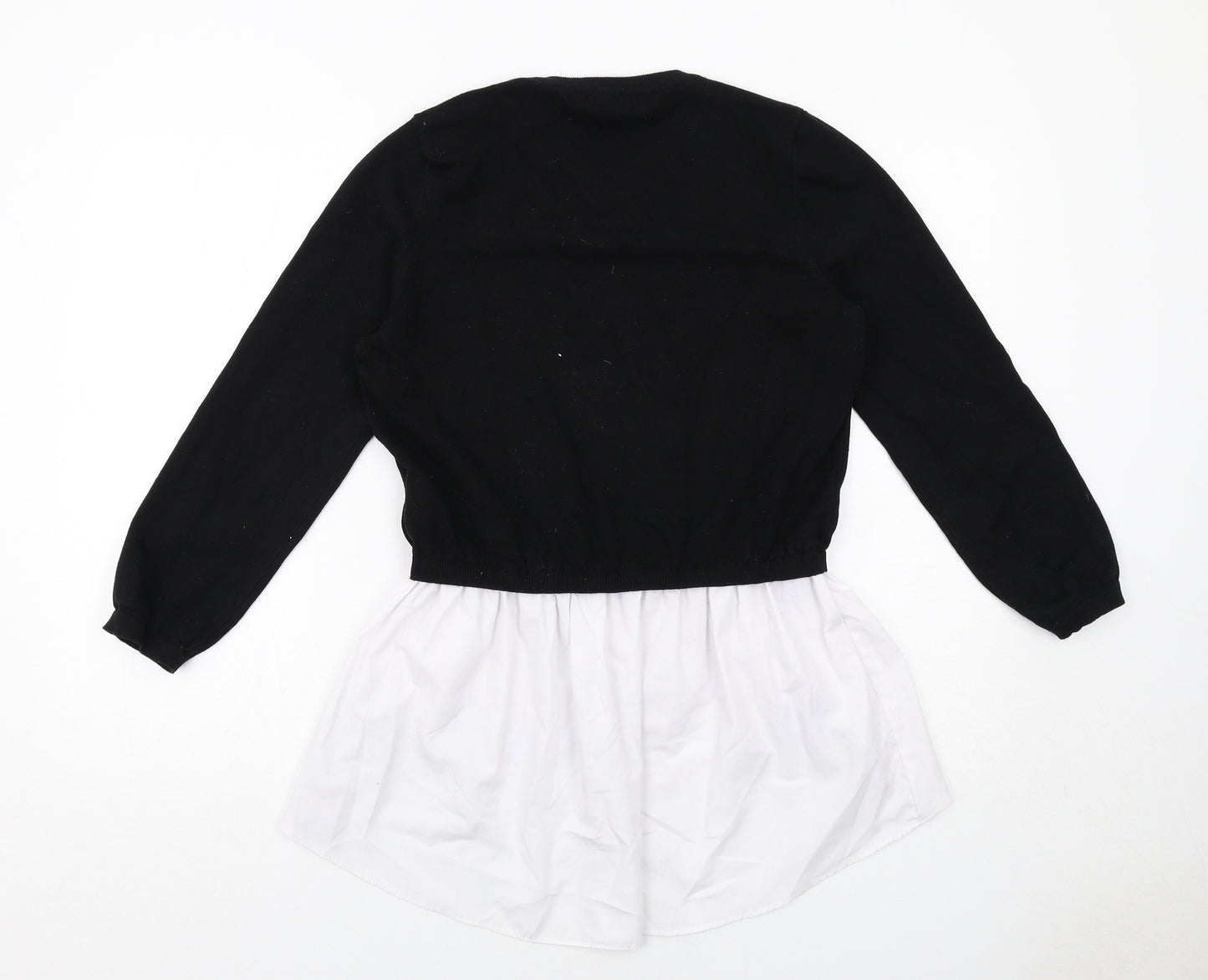 New Look Womens Black Round Neck Viscose Pullover Jumper Size M