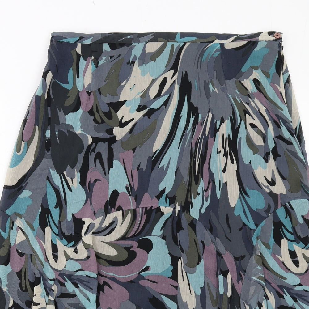 Marks and Spencer Womens Multicoloured Geometric Polyester Swing Skirt Size 14 Zip