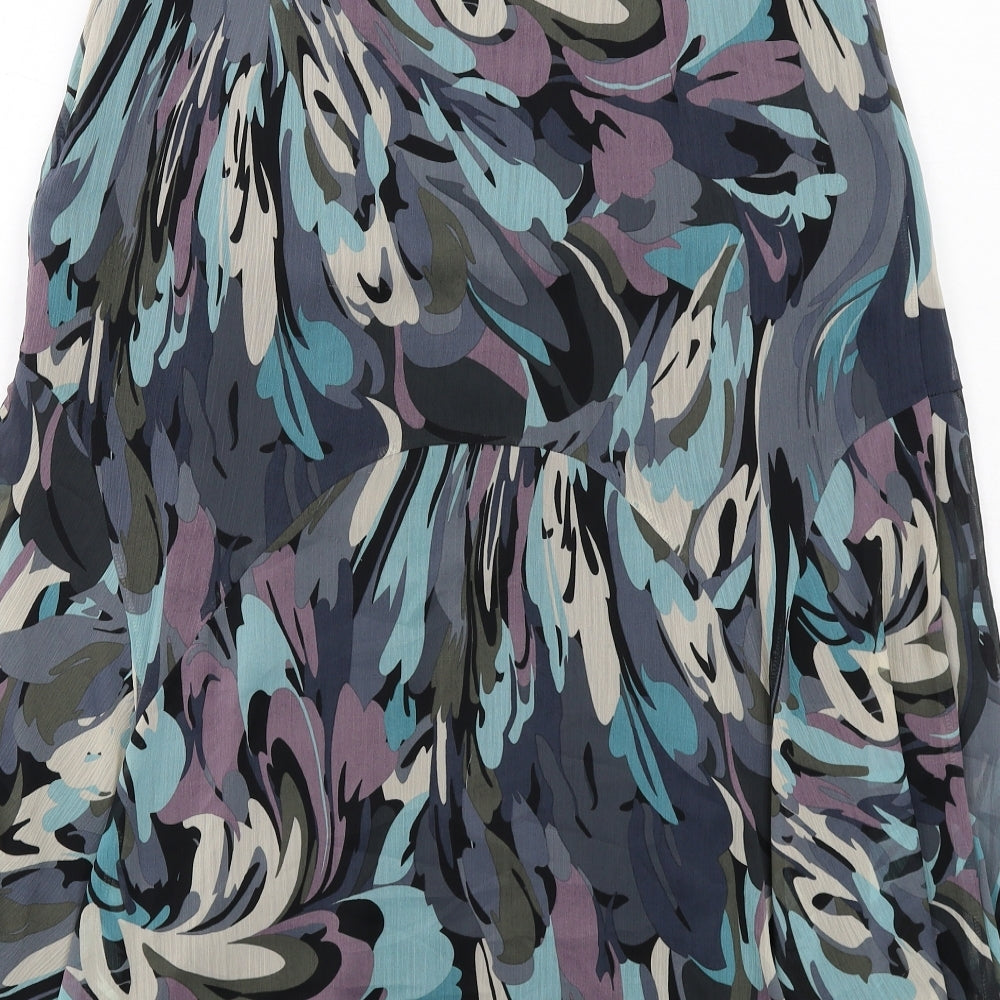 Marks and Spencer Womens Multicoloured Geometric Polyester Swing Skirt Size 14 Zip