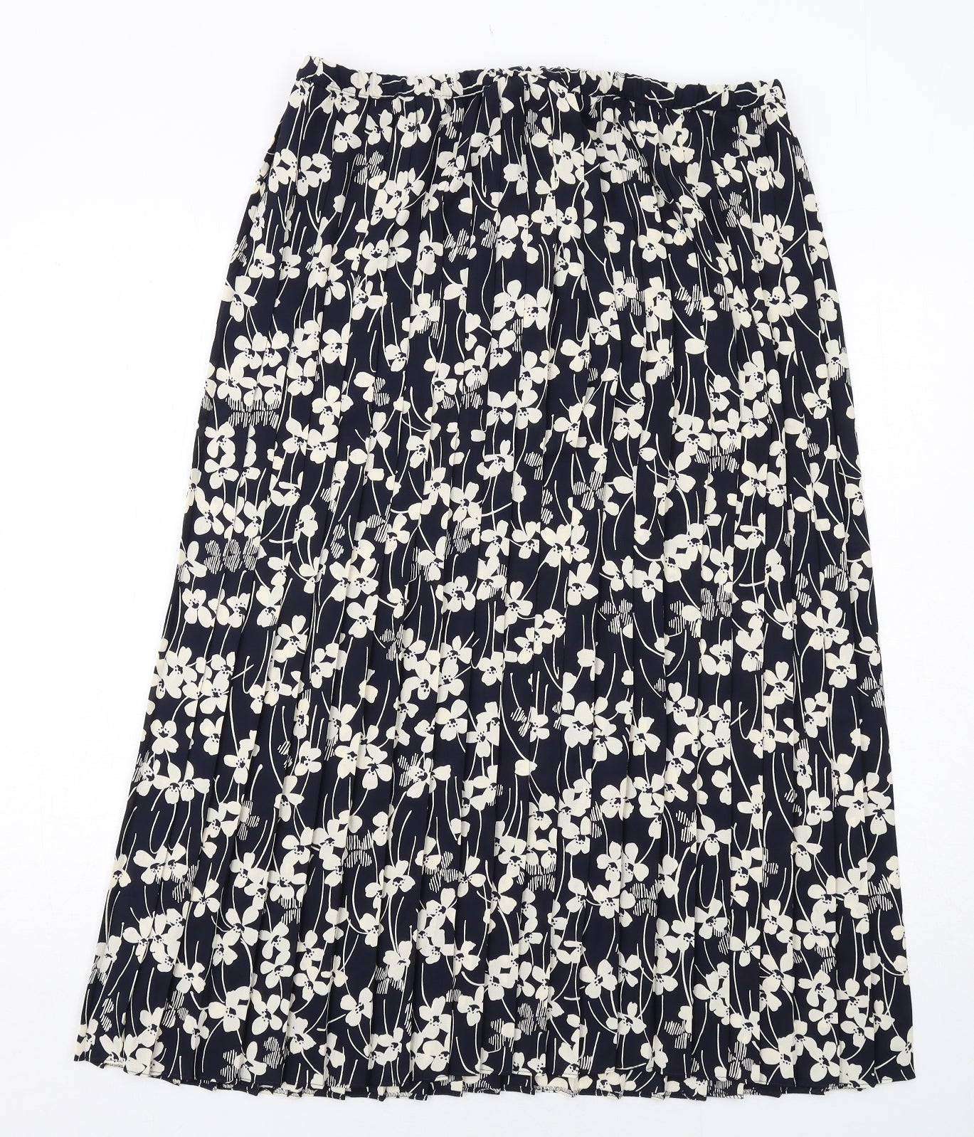 Marks and Spencer Womens Blue Floral Polyester Peasant Skirt Size 16