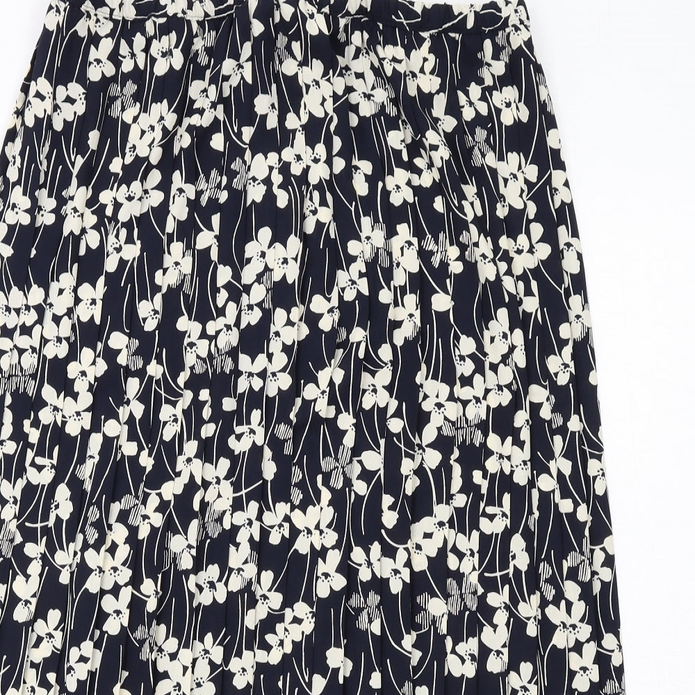 Marks and Spencer Womens Blue Floral Polyester Peasant Skirt Size 16