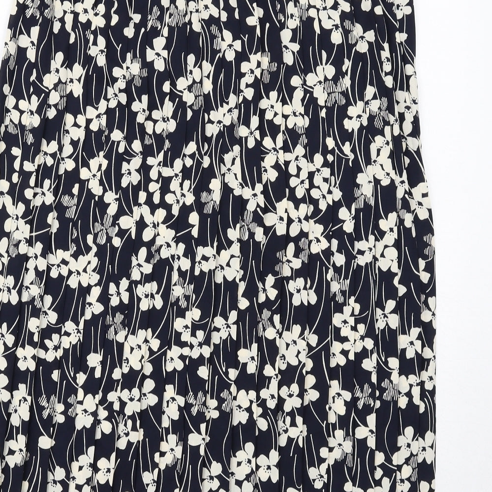 Marks and Spencer Womens Blue Floral Polyester Peasant Skirt Size 16