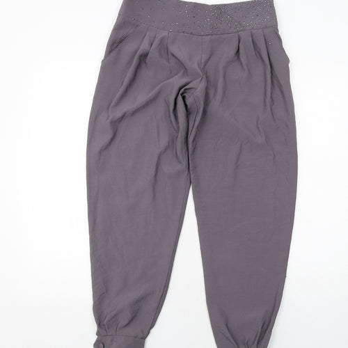 New Look Womens Grey Polyester Harem Trousers Size 8 Regular Zip
