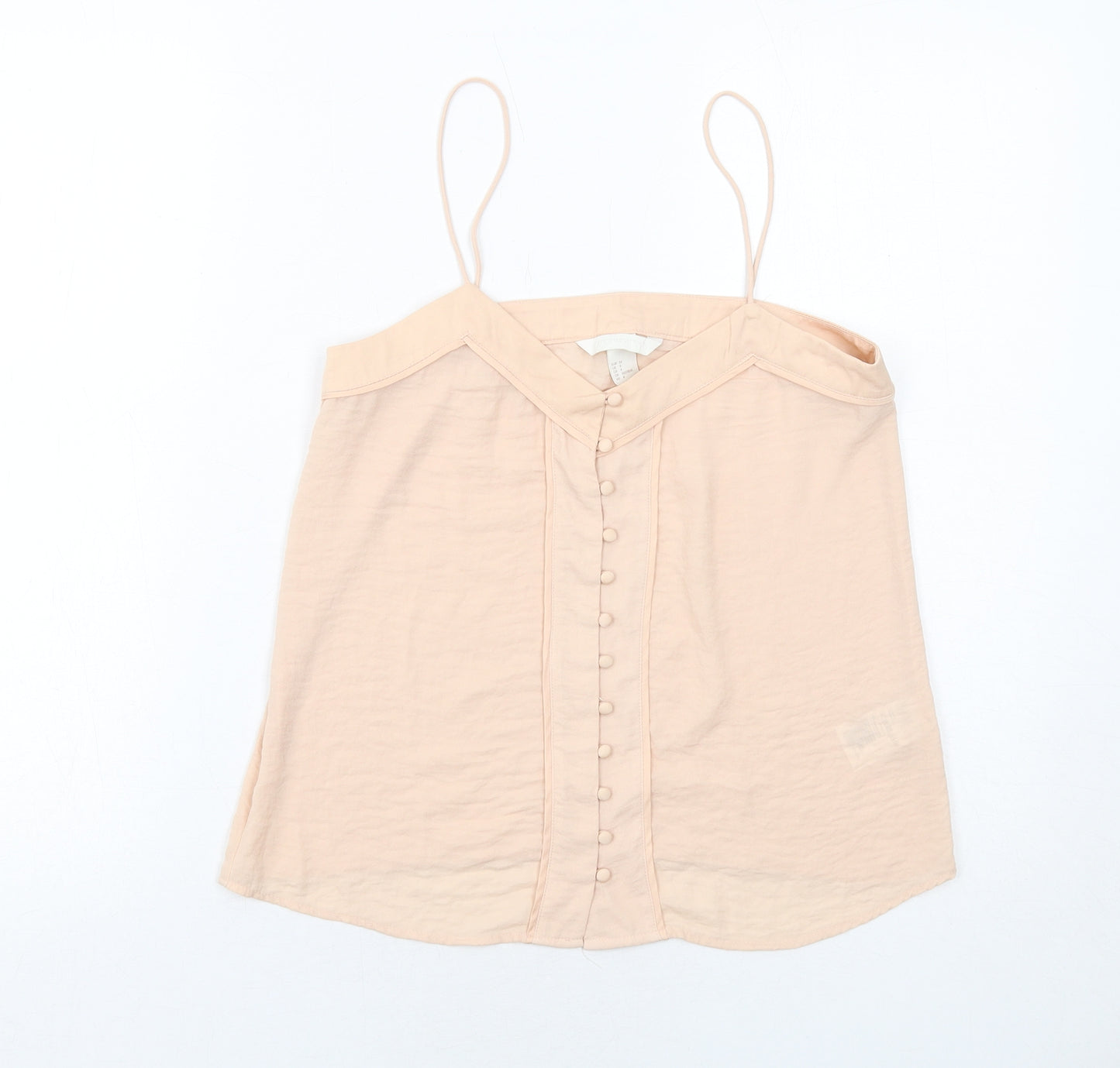 H&M Womens Pink Polyester Camisole Tank Size 6 V-Neck