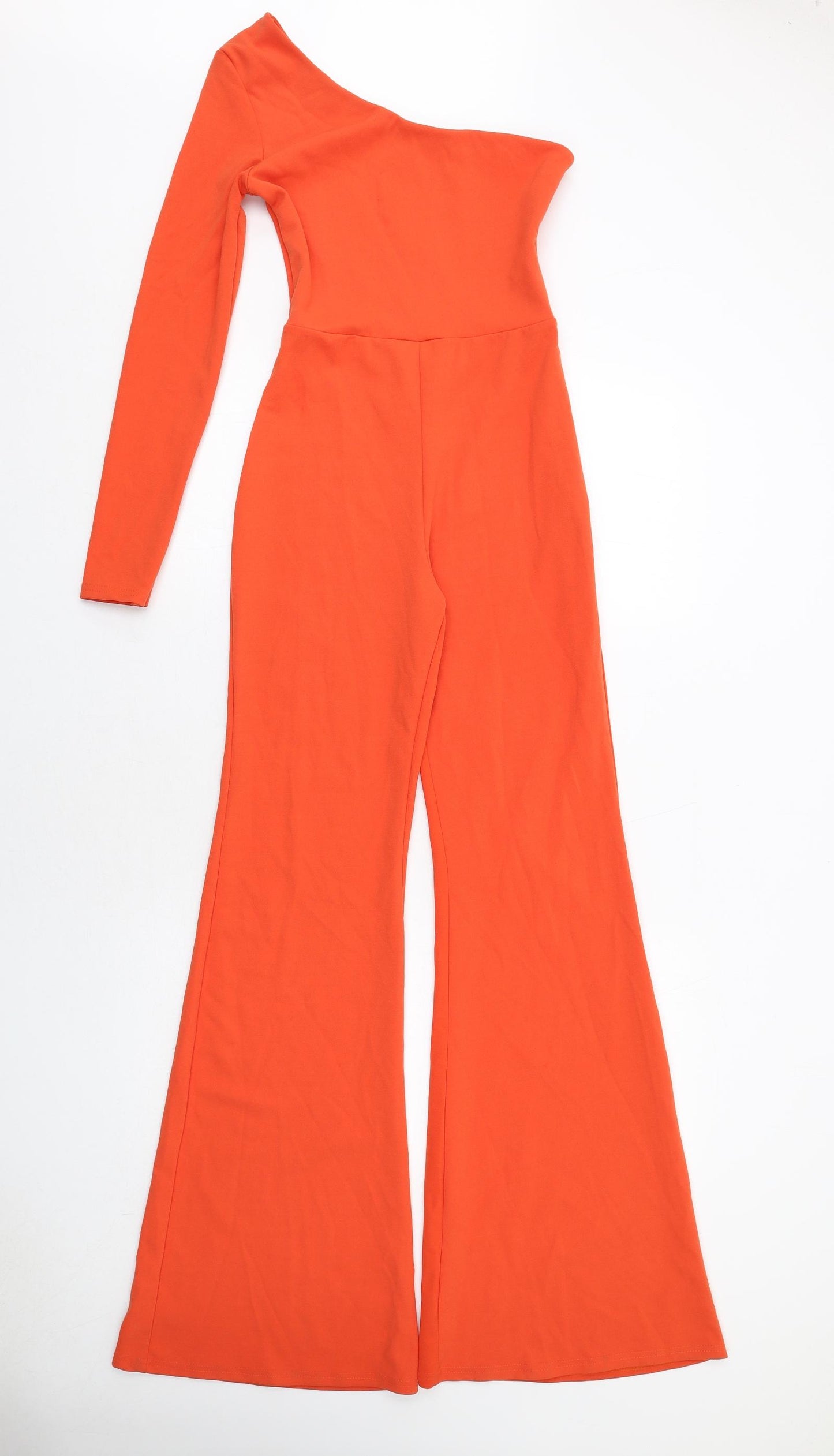 Club L Womens Orange Polyester Jumpsuit One-Piece Size 8 Zip