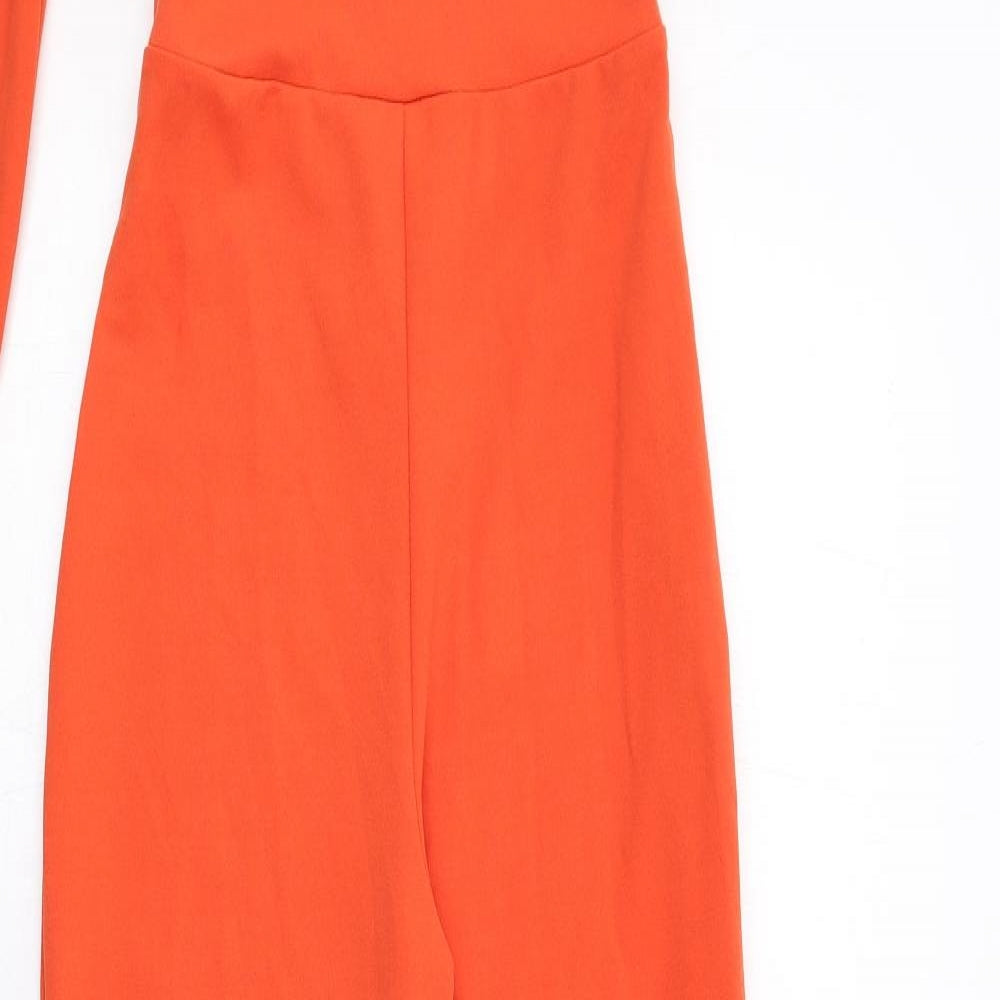 Club L Womens Orange Polyester Jumpsuit One-Piece Size 8 Zip