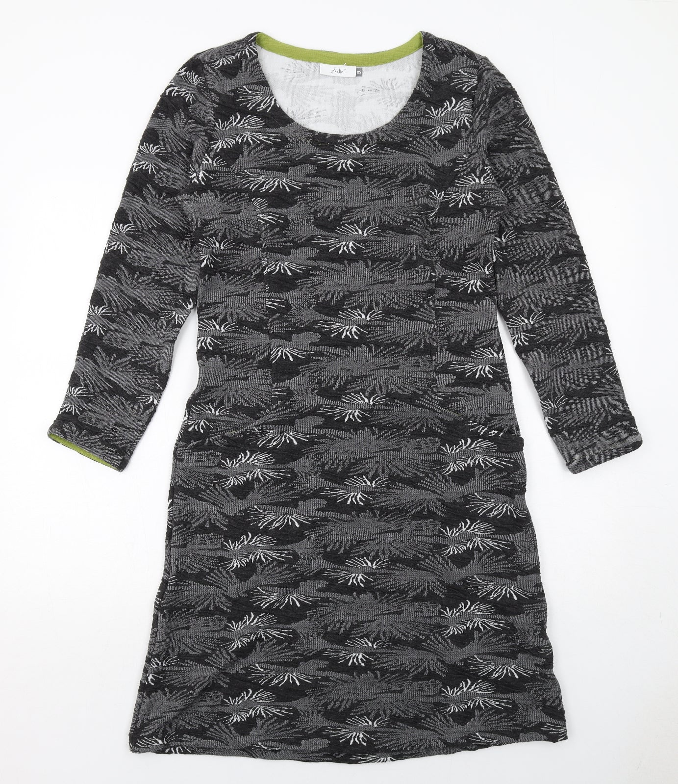 Adini Womens Grey Geometric Polyester Sheath Size XS Scoop Neck Pullover