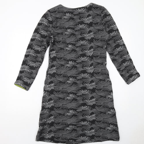 Adini Womens Grey Geometric Polyester Sheath Size XS Scoop Neck Pullover