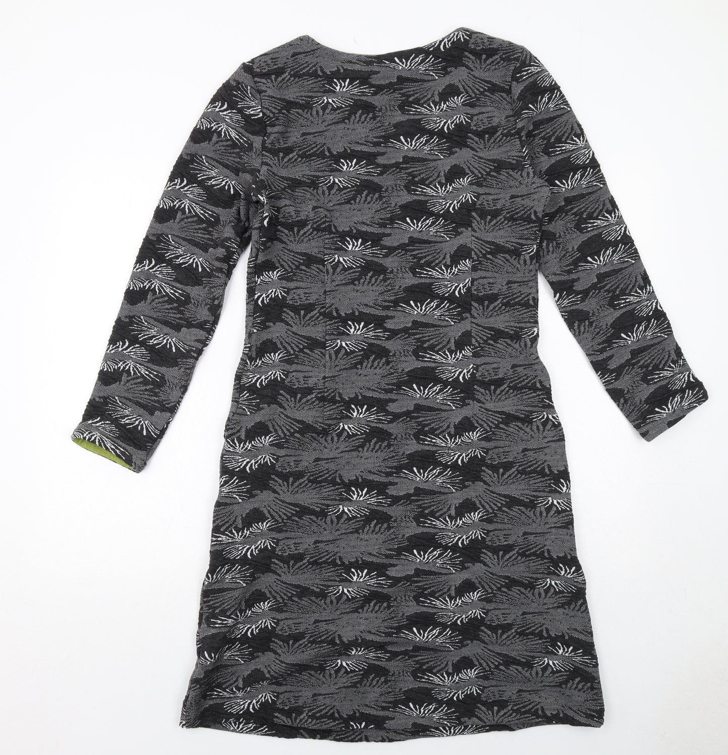 Adini Womens Grey Geometric Polyester Sheath Size XS Scoop Neck Pullover