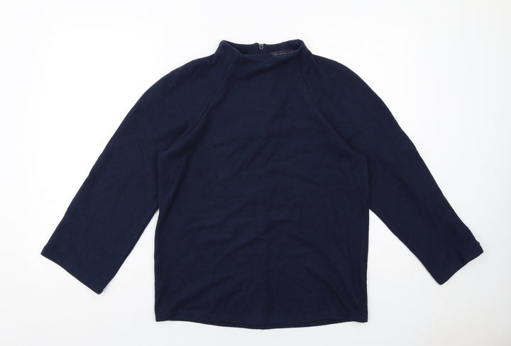 Marks and Spencer Womens Blue Polyester Pullover Sweatshirt Size 12 Zip