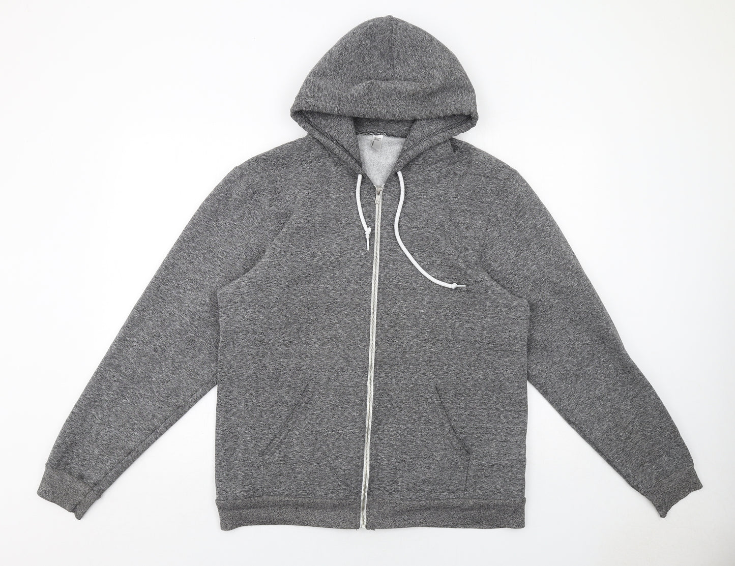 American Apparel Mens Grey Polyester Full Zip Hoodie Size L