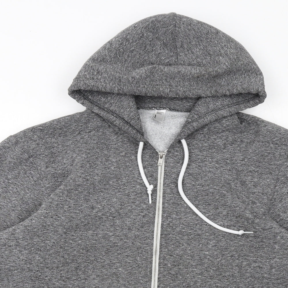 American Apparel Mens Grey Polyester Full Zip Hoodie Size L